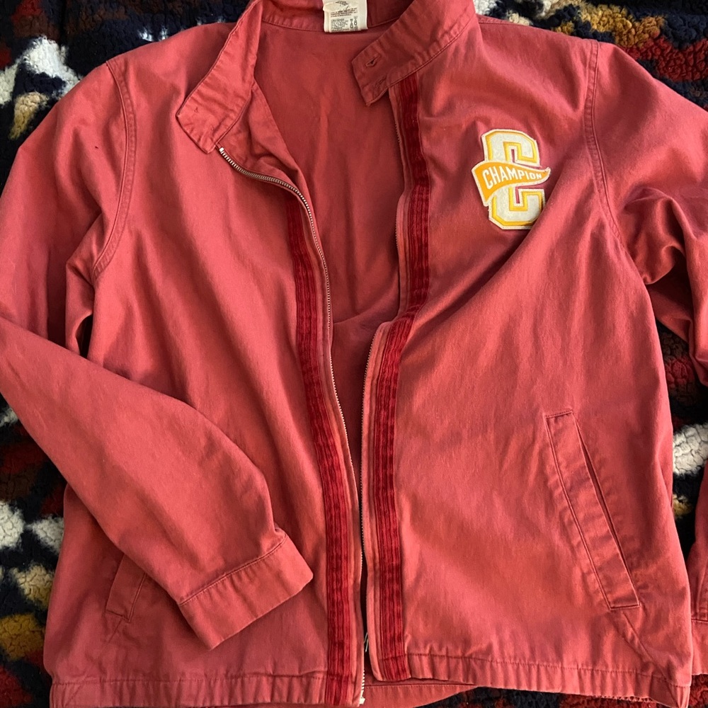vintage 90s red champion jacket